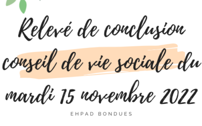 Compte-Rendu du Conseil de Vie Sociale